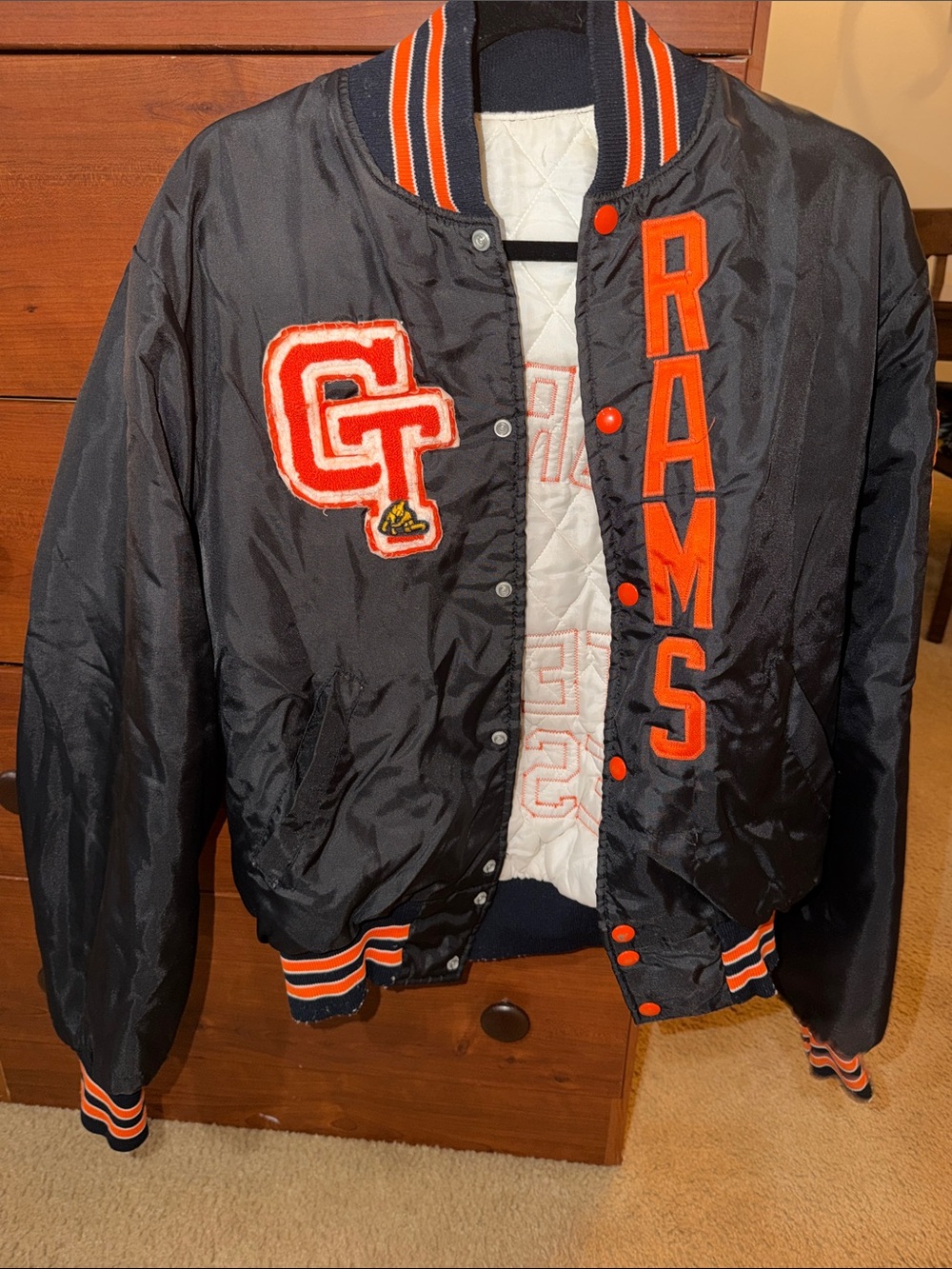 Vintage Nylon Letterman Varsity Wrestling Bomber Jacket